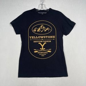 Yellowstone Dutton Ranch Montana‎ Short Sleeve Black T-Shirt Women's Size Small